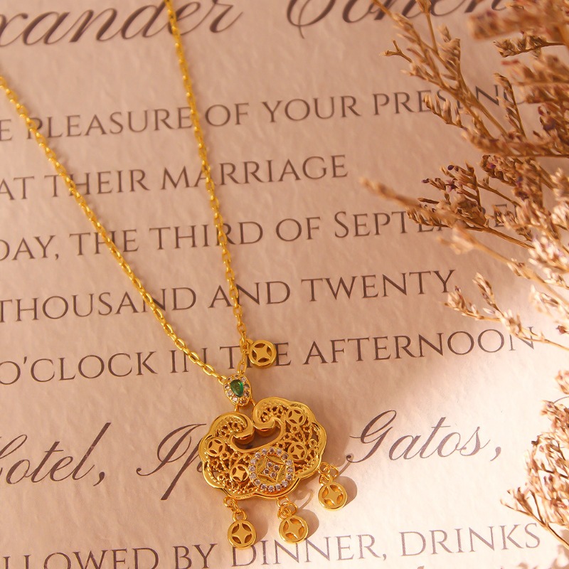 Luxury Lifestyle Jewelry - Collana con lucchetto a lunga durata